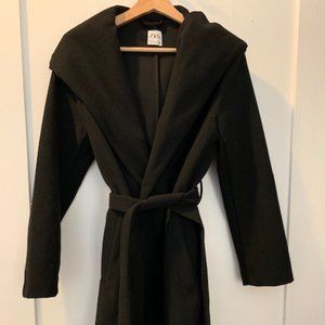 Zara Belted Hooded Coat - Size Small